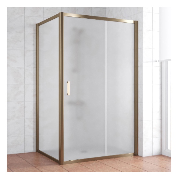 Душевой уголок Vegas Glass ZP+ZPV 130*90 05 10 профиль бронза, стекло сатин 