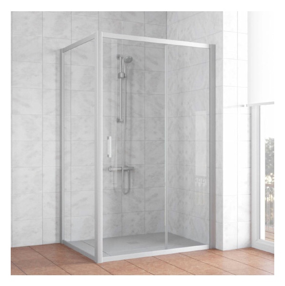 Душевой уголок Vegas Glass ZP+ZPV 130*90 07 01 профиль матовый хром, стекло прозрачное 