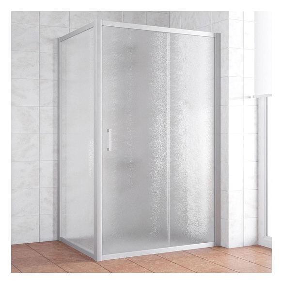 Душевой уголок Vegas Glass ZP+ZPV 130*90 07 02 профиль матовый хром, стекло шиншилла 