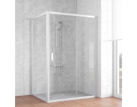 Душевой уголок Vegas Glass ZP+ZPV 140*100 01 01 профиль белый, стекло прозрачное 