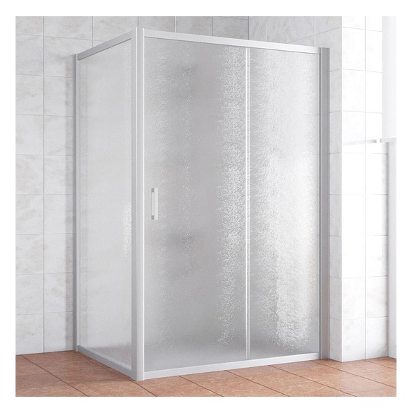 Душевой уголок Vegas Glass ZP+ZPV 140*100 07 02 профиль матовый хром, стекло шиншилла 