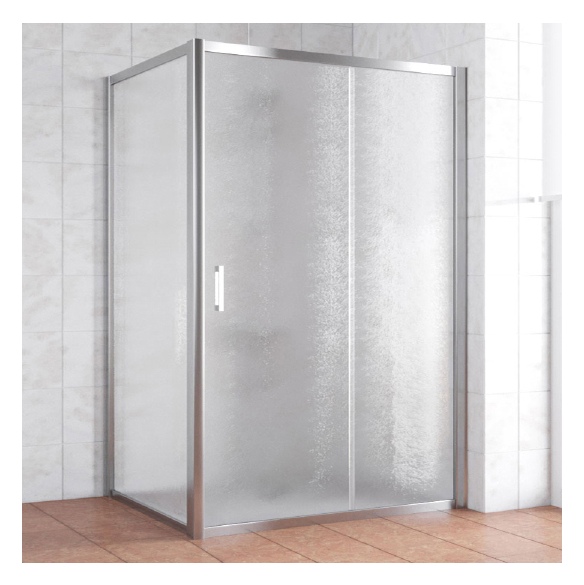 Душевой уголок Vegas Glass ZP+ZPV 140*100 08 02 профиль глянцевый хром, стекло шиншилла 