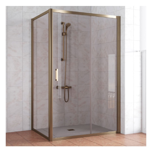 Душевой уголок Vegas Glass ZP+ZPV 140*70 05 05 профиль бронза, стекло бронза 