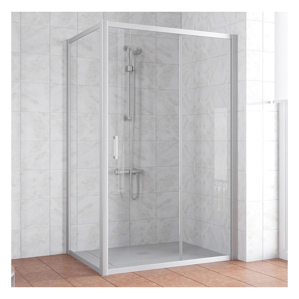 Душевой уголок Vegas Glass ZP+ZPV 140*70 07 01 профиль матовый хром, стекло прозрачное 