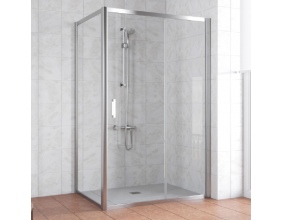 Душевой уголок Vegas Glass ZP+ZPV 140*70 08 01 профиль глянцевый хром, стекло прозрачное 