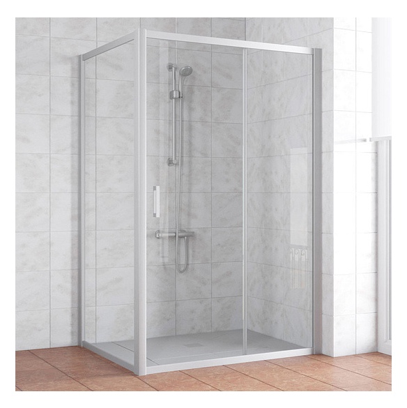 Душевой уголок Vegas Glass ZP+ZPV 140*80 07 01 профиль матовый хром, стекло прозрачное 