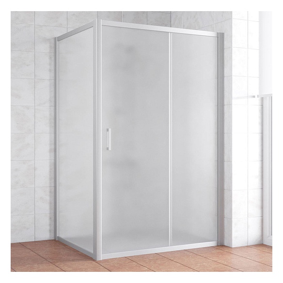 Душевой уголок Vegas Glass ZP+ZPV 140*80 07 10 профиль матовый хром, стекло сатин 