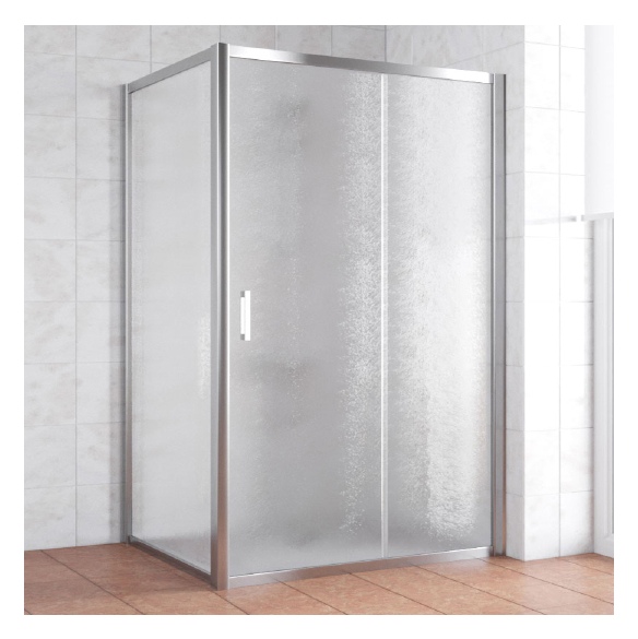 Душевой уголок Vegas Glass ZP+ZPV 140*80 08 02 профиль глянцевый хром, стекло шиншилла 