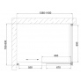 Душевой уголок Vegas Glass ZP+ZPV 140*80 08 02 профиль глянцевый хром, стекло шиншилла 
