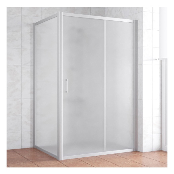 Душевой уголок Vegas Glass ZP+ZPV 140*90 07 10 профиль матовый хром, стекло сатин 
