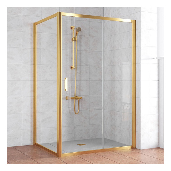 Душевой уголок Vegas Glass ZP+ZPV 140*90 09 01 профиль золото, стекло прозрачное 