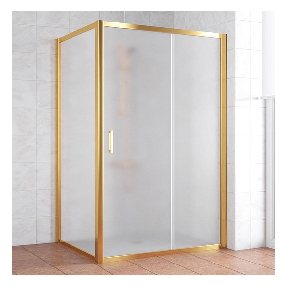 Душевой уголок Vegas Glass ZP+ZPV 140*90 09 10 профиль золото, стекло сатин 