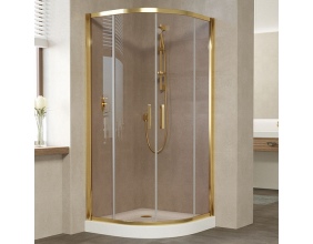 Душевой уголок Vegas Glass ZS 100 09 05 профиль золото, стекло бронза 