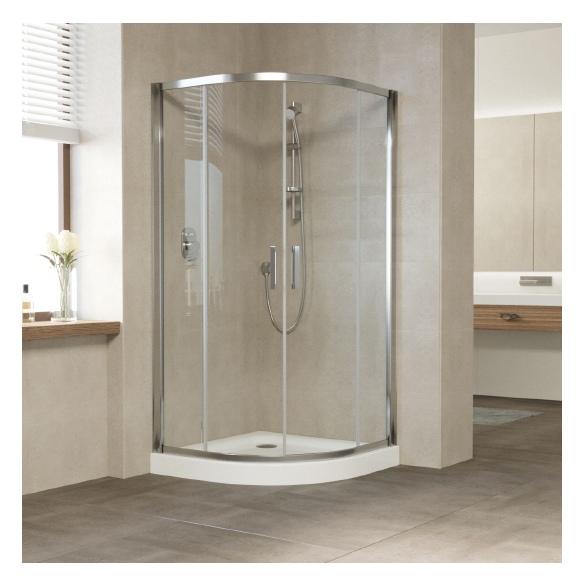 Душевой уголок Vegas Glass ZS 120 08 01 профиль глянцевый хром, стекло прозрачное 