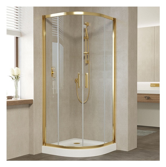Душевой уголок Vegas Glass ZS 80 09 01 профиль золото, стекло прозрачное 
