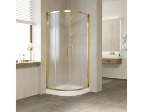 Душевой уголок Vegas Glass ZS 80 09 02 профиль золото, стекло шиншилла 
