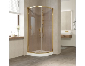 Душевой уголок Vegas Glass ZS 80 09 05 профиль золото, стекло бронза 