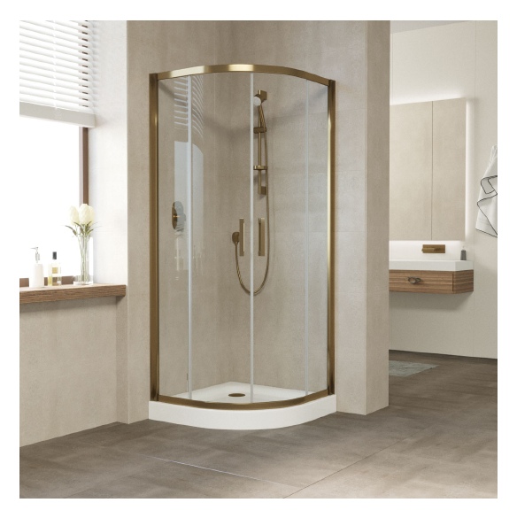 Душевой уголок Vegas Glass ZS 90 05 01 профиль бронза, стекло прозрачное 
