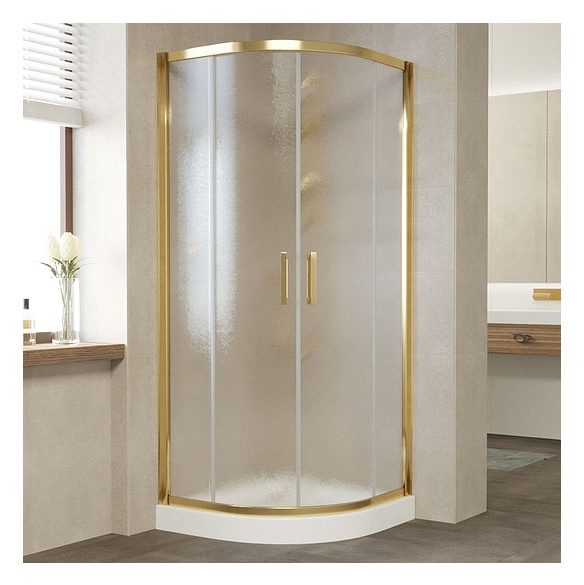 Душевой уголок Vegas Glass ZS 90 09 02 профиль золото, стекло шиншилла 
