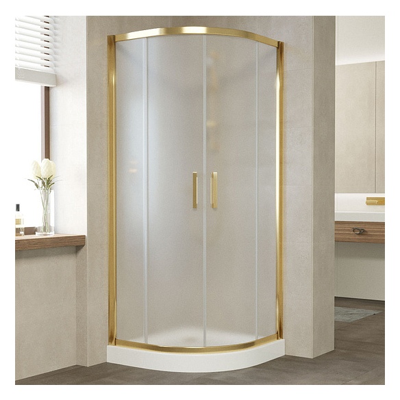 Душевой уголок Vegas Glass ZS 90 09 10 профиль золото, стекло сатин 