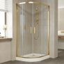 Душевой уголок Vegas Glass ZS-F 100*80 09 01 профиль золото, стекло прозрачное 