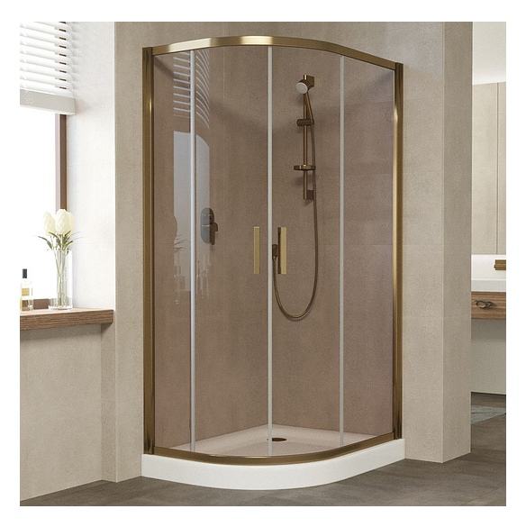 Душевой уголок Vegas Glass ZS-F 100*90 05 05 профиль бронза, стекло бронза 
