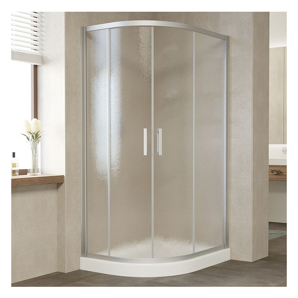 Душевой уголок Vegas Glass ZS-F 100*90 07 02 профиль матовый хром, стекло шиншилла 