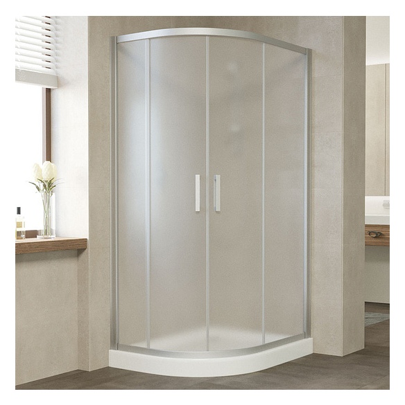 Душевой уголок Vegas Glass ZS-F 100*90 07 10 профиль матовый хром, стекло сатин 