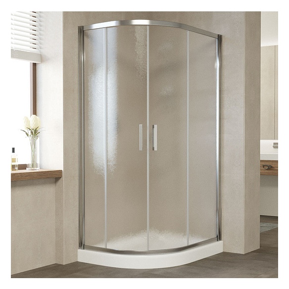 Душевой уголок Vegas Glass ZS-F 100*90 08 02 профиль глянцевый хром, стекло шиншилла 