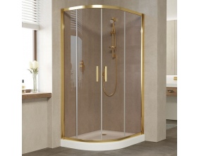 Душевой уголок Vegas Glass ZS-F 100*90 09 05 профиль золото, стекло бронза 