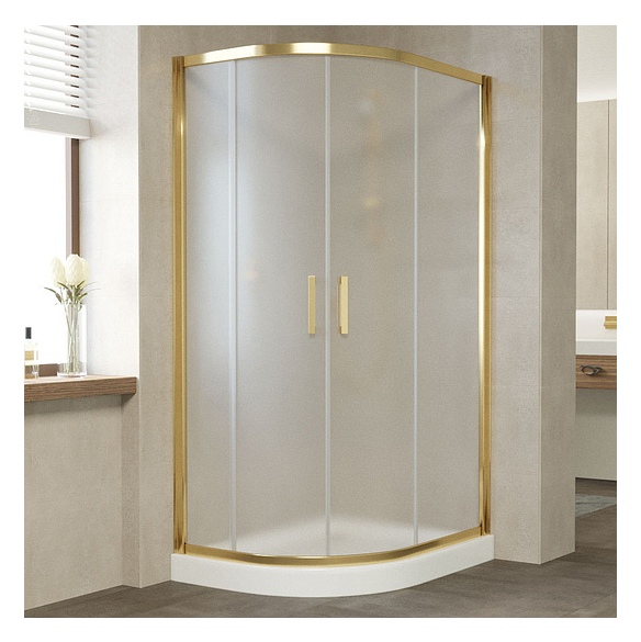 Душевой уголок Vegas Glass ZS-F 100*90 09 10 профиль золото, стекло сатин 