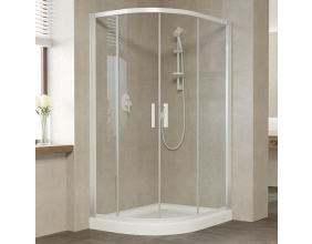 Душевой уголок Vegas Glass ZS-F 110*100 01 01 профиль белый, стекло прозрачное 