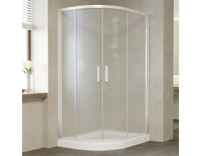 Душевой уголок Vegas Glass ZS-F 110*100 01 10 профиль белый, стекло сатин 
