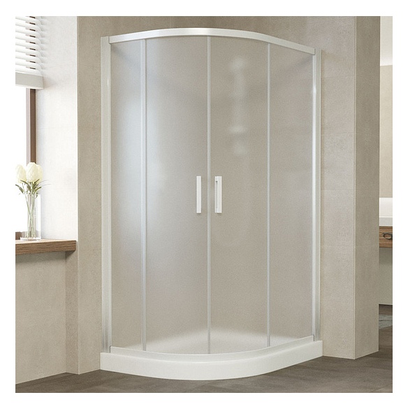 Душевой уголок Vegas Glass ZS-F 110*100 01 10 профиль белый, стекло сатин 