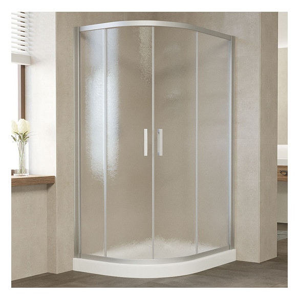 Душевой уголок Vegas Glass ZS-F 110*100 07 02 профиль матовый хром, стекло шиншилла 