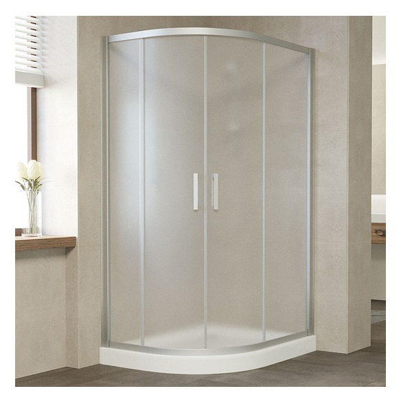 Душевой уголок Vegas Glass ZS-F 110*100 07 10 профиль матовый хром, стекло сатин 