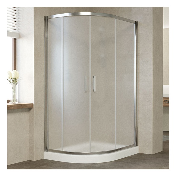 Душевой уголок Vegas Glass ZS-F 110*100 08 10 профиль глянцевый хром, стекло сатин 