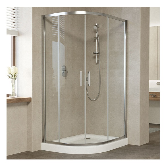 Душевой уголок Vegas Glass ZS-F 110*80 08 01 профиль глянцевый хром, стекло прозрачное 