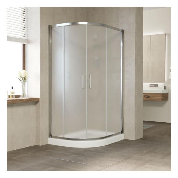 Душевой уголок Vegas Glass ZS-F 110*80 08 10 профиль глянцевый хром, стекло сатин 