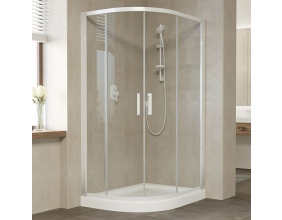 Душевой уголок Vegas Glass ZS-F 110*90 01 01 профиль белый, стекло прозрачное 