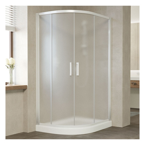 Душевой уголок Vegas Glass ZS-F 110*90 01 10 профиль белый, стекло сатин 