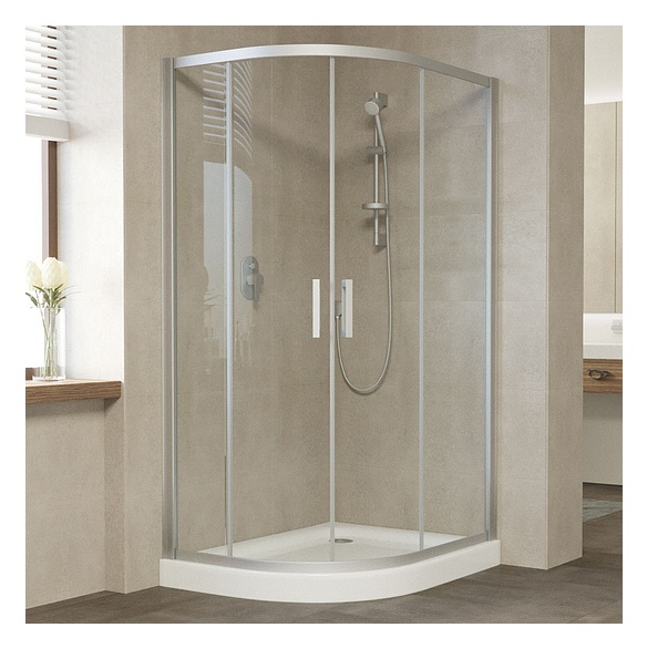 Душевой уголок Vegas Glass ZS-F 110*90 07 01 профиль матовый хром, стекло прозрачное 