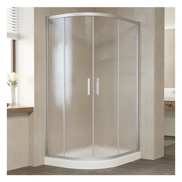 Душевой уголок Vegas Glass ZS-F 110*90 07 02 профиль матовый хром, стекло шиншилла 