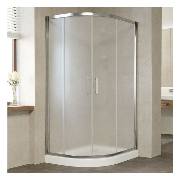 Душевой уголок Vegas Glass ZS-F 110*90 08 10 профиль глянцевый хром, стекло сатин 