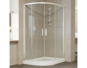 Душевой уголок Vegas Glass ZS-F 120*100 01 01 профиль белый, стекло прозрачное 