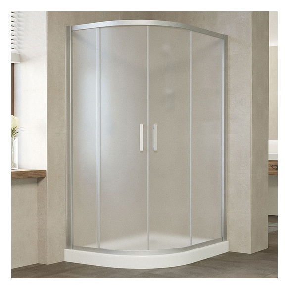Душевой уголок Vegas Glass ZS-F 120*100 07 10 профиль матовый хром, стекло сатин 