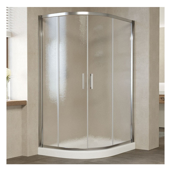 Душевой уголок Vegas Glass ZS-F 120*100 08 02 профиль глянцевый хром, стекло шиншилла 