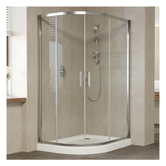 Душевой уголок Vegas Glass ZS-F 120*110 08 01 профиль глянцевый хром, стекло прозрачное 