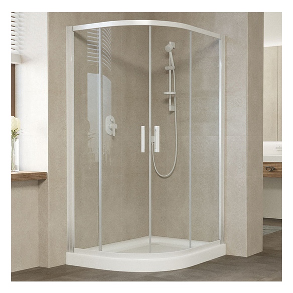 Душевой уголок Vegas Glass ZS-F 120*80 01 01 профиль белый, стекло прозрачное 