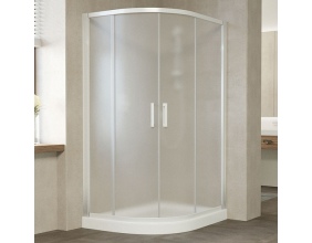 Душевой уголок Vegas Glass ZS-F 120*80 01 10 профиль белый, стекло сатин 